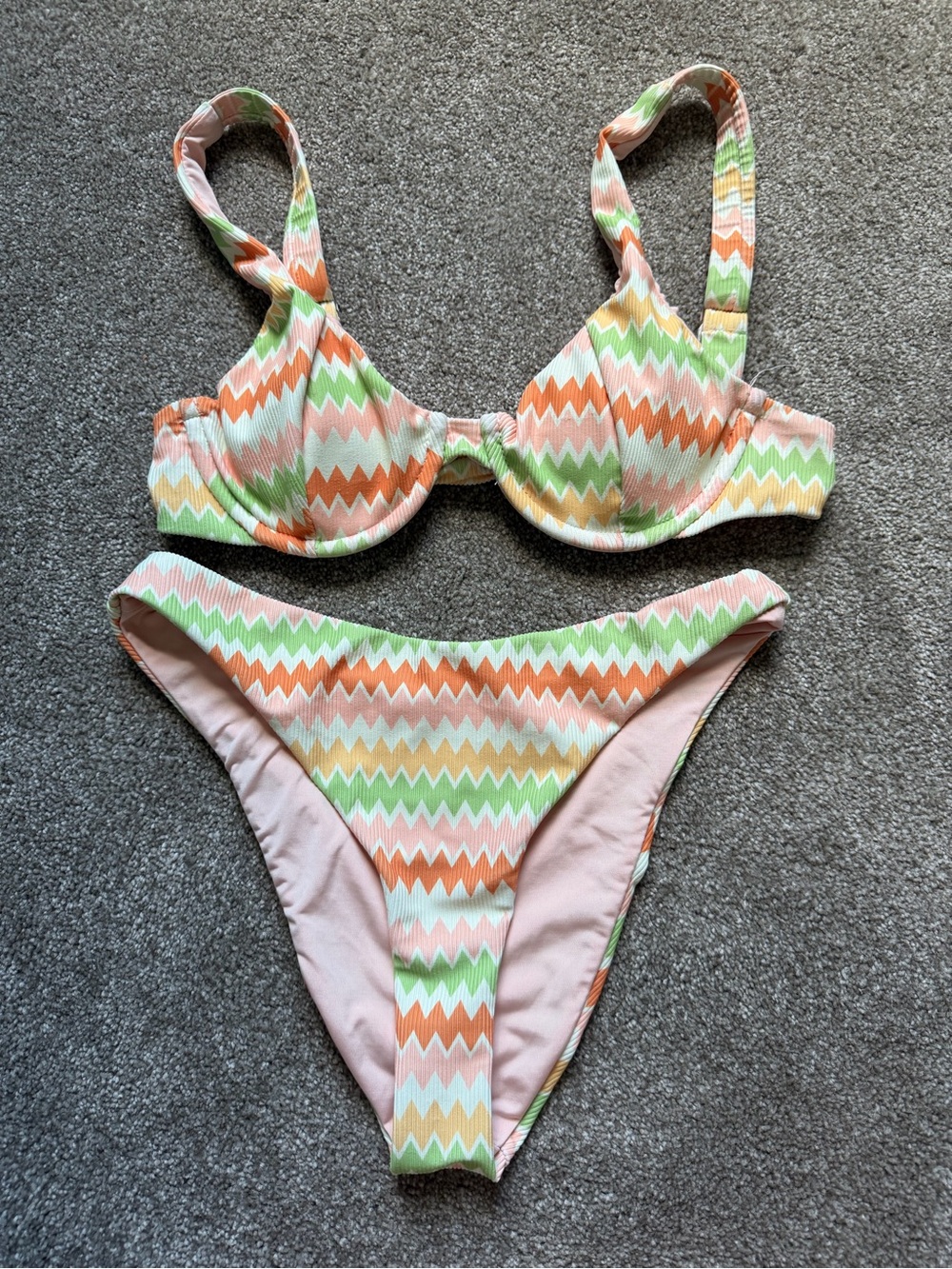 Dippin daisy Bikini - Pastel Orange, Green & Pink bundle with pack sun bikini